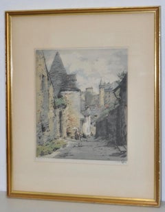 Hans Figura "Chateaux de Vitre" Original Etching w/ Aquatint c.1940