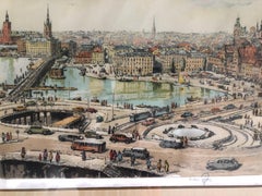 Vintage Hans Figura Cityscape