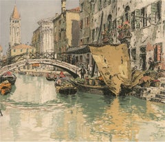 Hans Figura - Mid 20th Century Etching, View of Venice