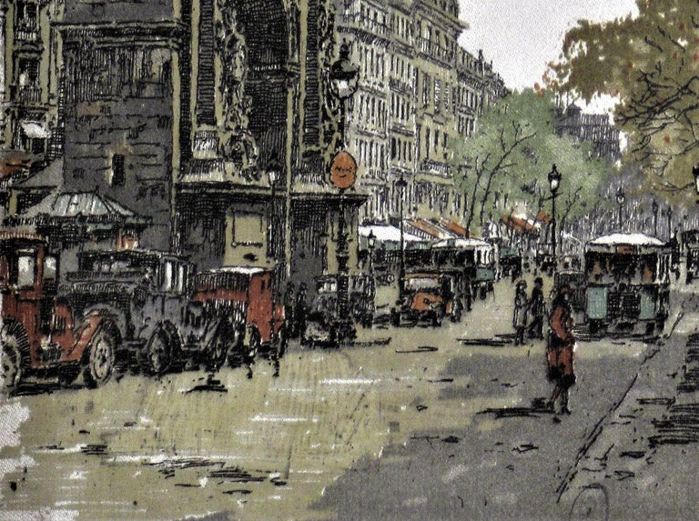 Porte Saint Denis, Paris - Realist Print by Hans Figura