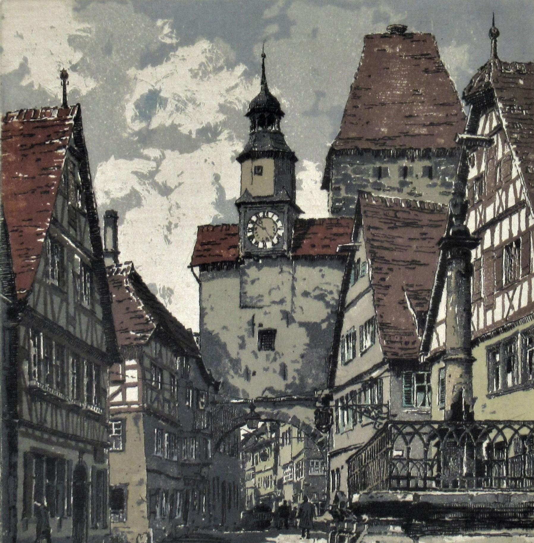 Rothenburg, Allemagne - Réalisme Print par Hans Figura