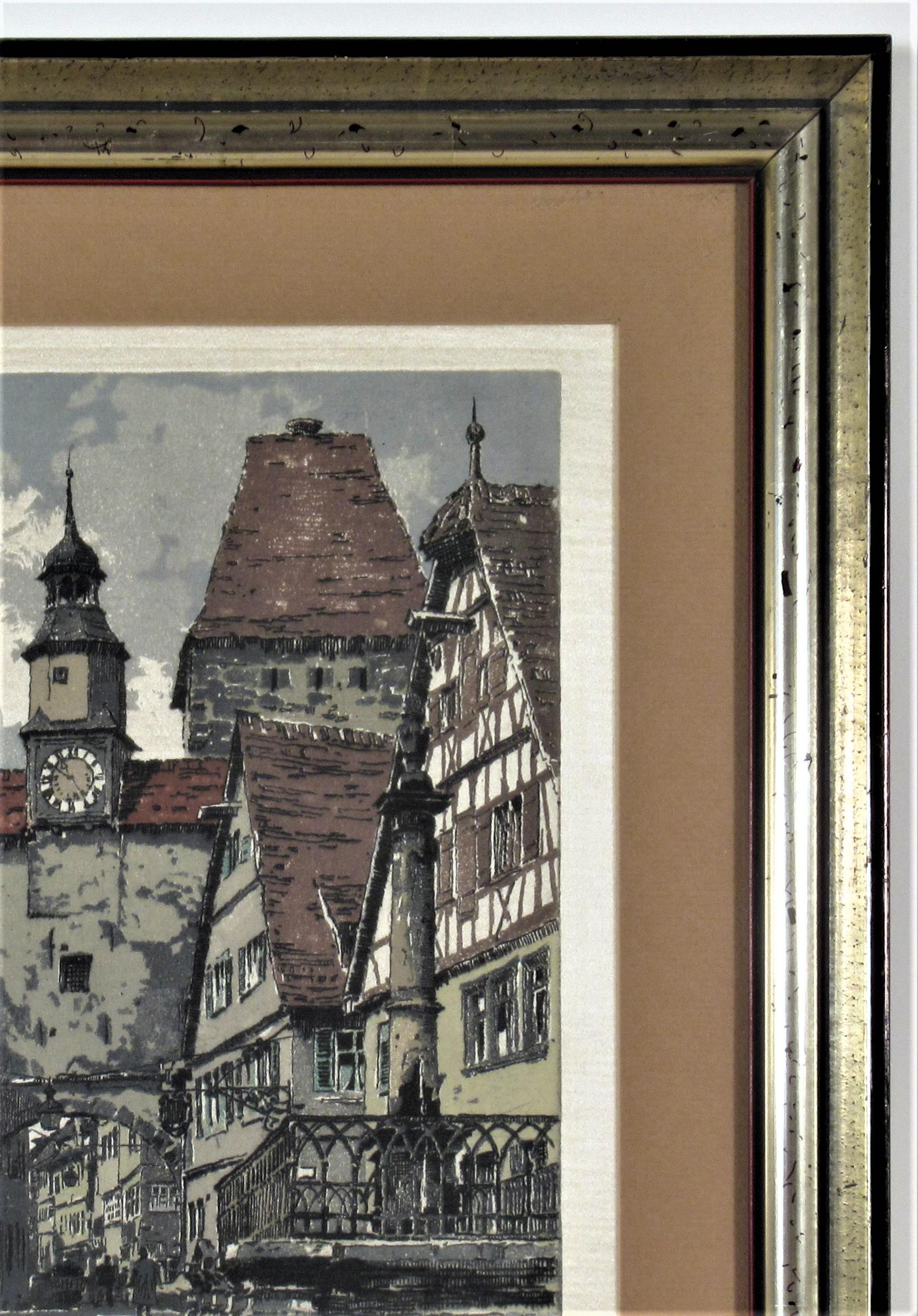 Rothenburg, Germany - Realist Print by Hans Figura