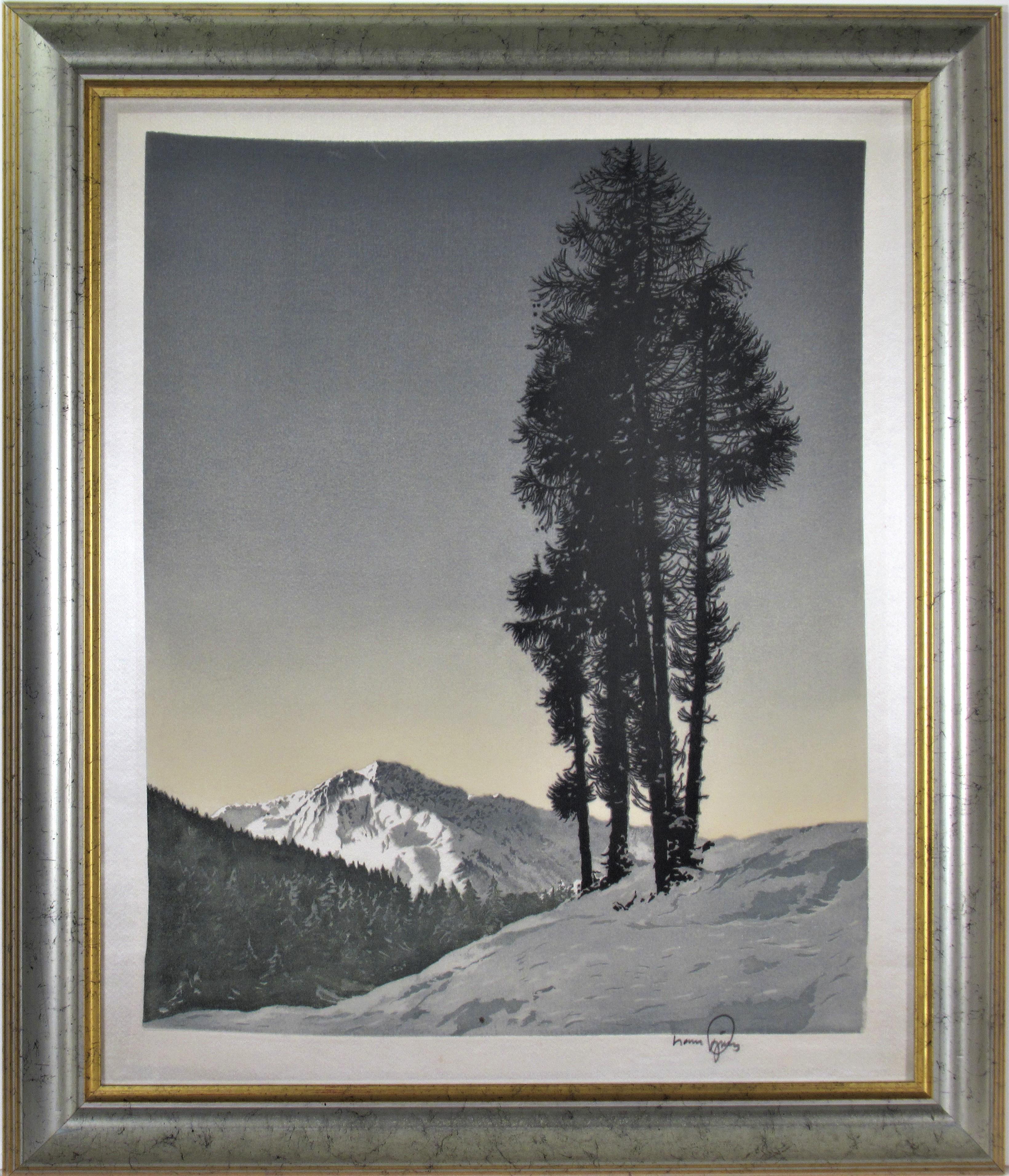 Landscape Print Hans Figura - Paysage d'hiver