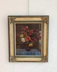 Mid-20th Century Impressionist Still Life: Bouquet of Flowers in Oil