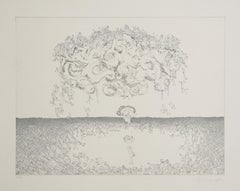 Ragazza sotto la tempesta, acquaforte surrealista di Hans Georg RAUCH