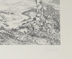 Paisaje (2), Aguafuerte surrealista de Hans-Georg Rauch