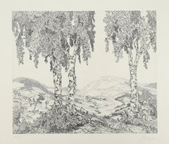 Paesaggio (2), acquaforte surrealista di Hans Georg RAUCH