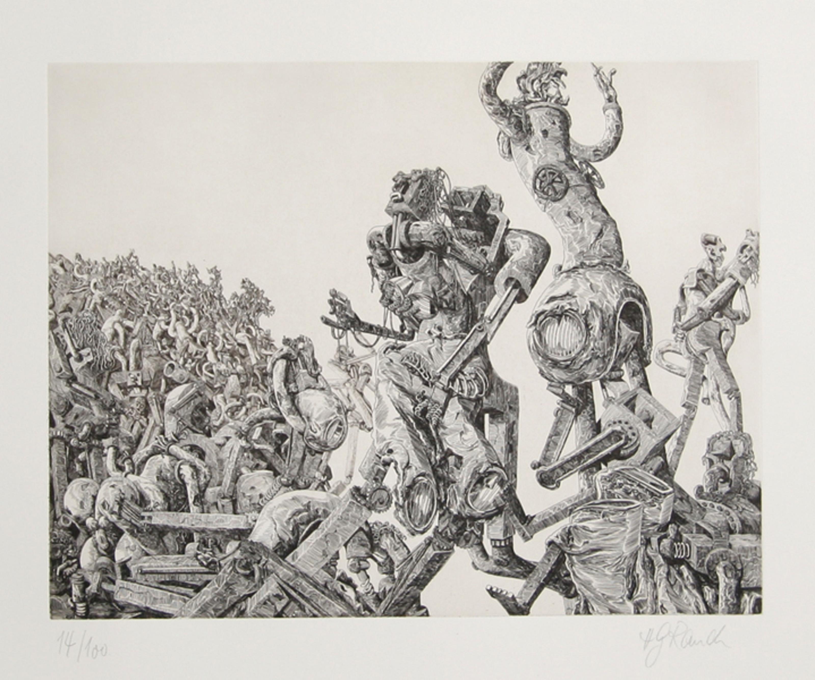 Hans Georg RAUCH Figurative Print - Nothing is as it Seems, Surrealist Aquatint Etching by Hans-Georg Rauch
