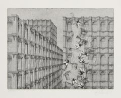 Prospettive Avventura (1D), acquaforte surrealista all'acquatinta di Hans Georg RAUCH