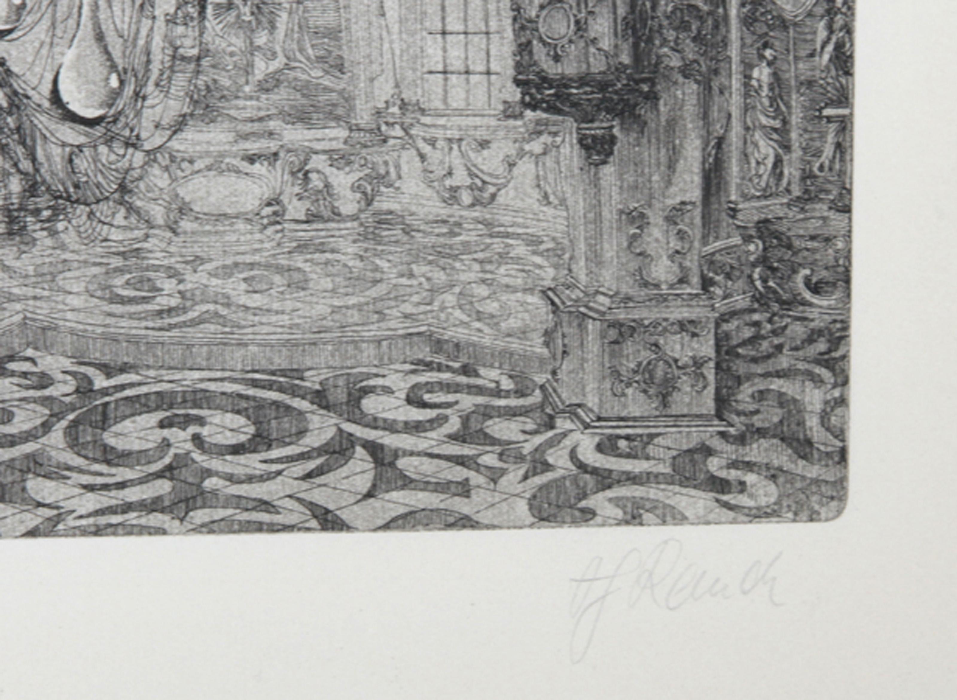 unbetitelt 1, Surrealistische Radierung von Hans-Georg Rauch – Print von Hans Georg RAUCH