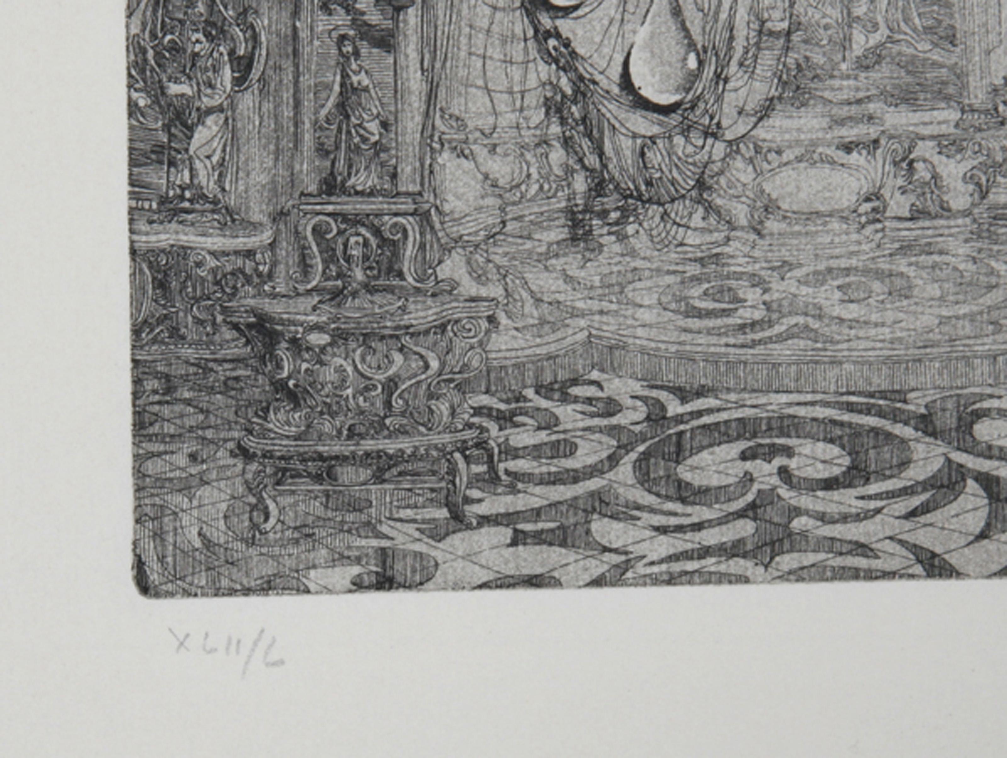 unbetitelt 1, Surrealistische Radierung von Hans-Georg Rauch (Surrealismus), Print, von Hans Georg RAUCH