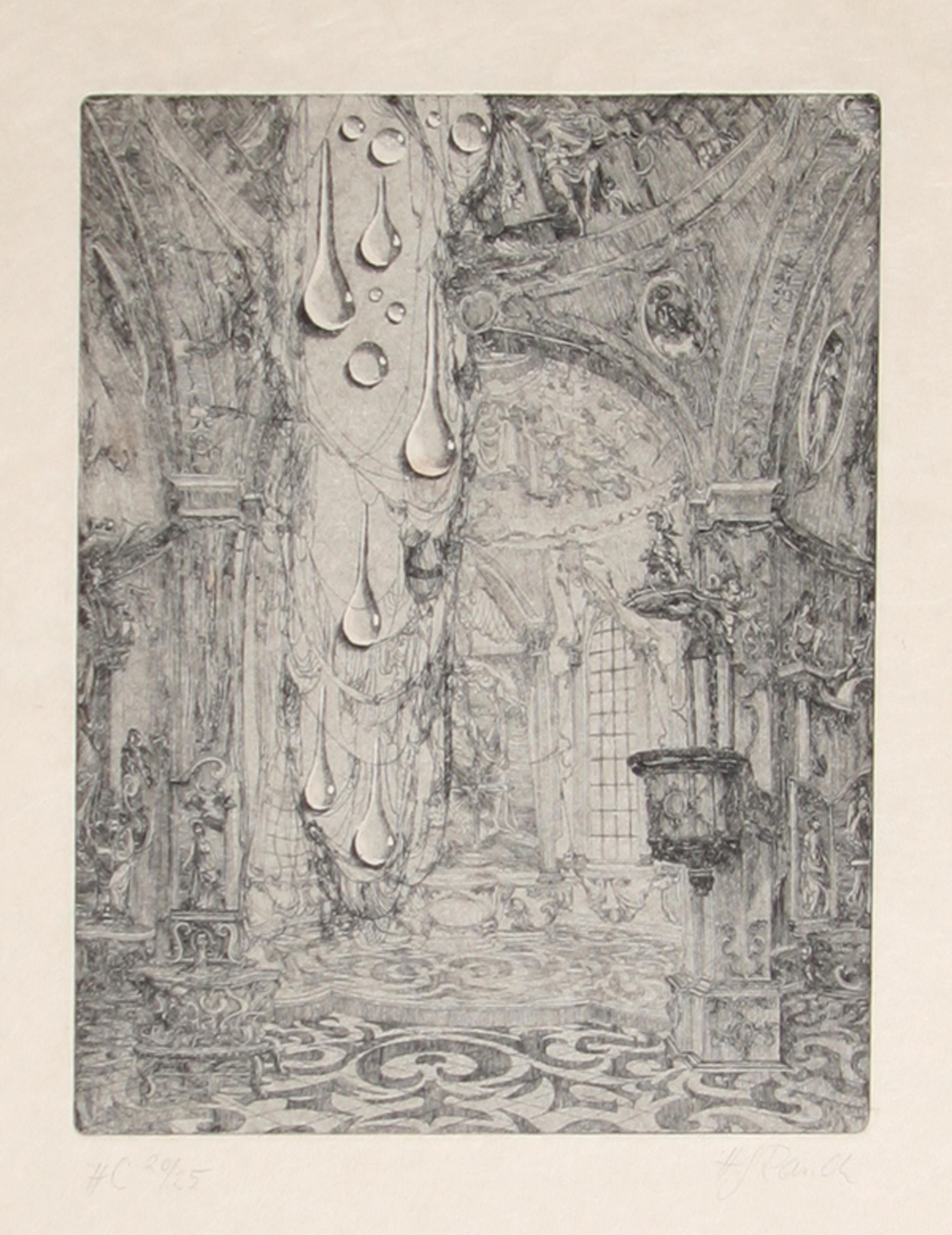 Untitled (2/23), Surrealist Aquatint Etching by Hans-Georg Rauch