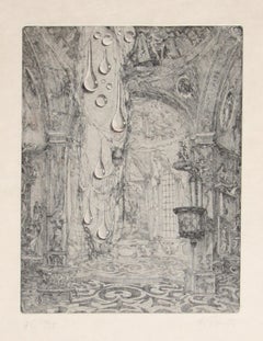 Senza titolo (2/23), acquaforte surrealista di Hans Georg RAUCH
