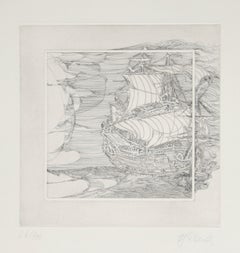 Senza titolo #2, acquatinta surrealista di Hans Georg RAUCH