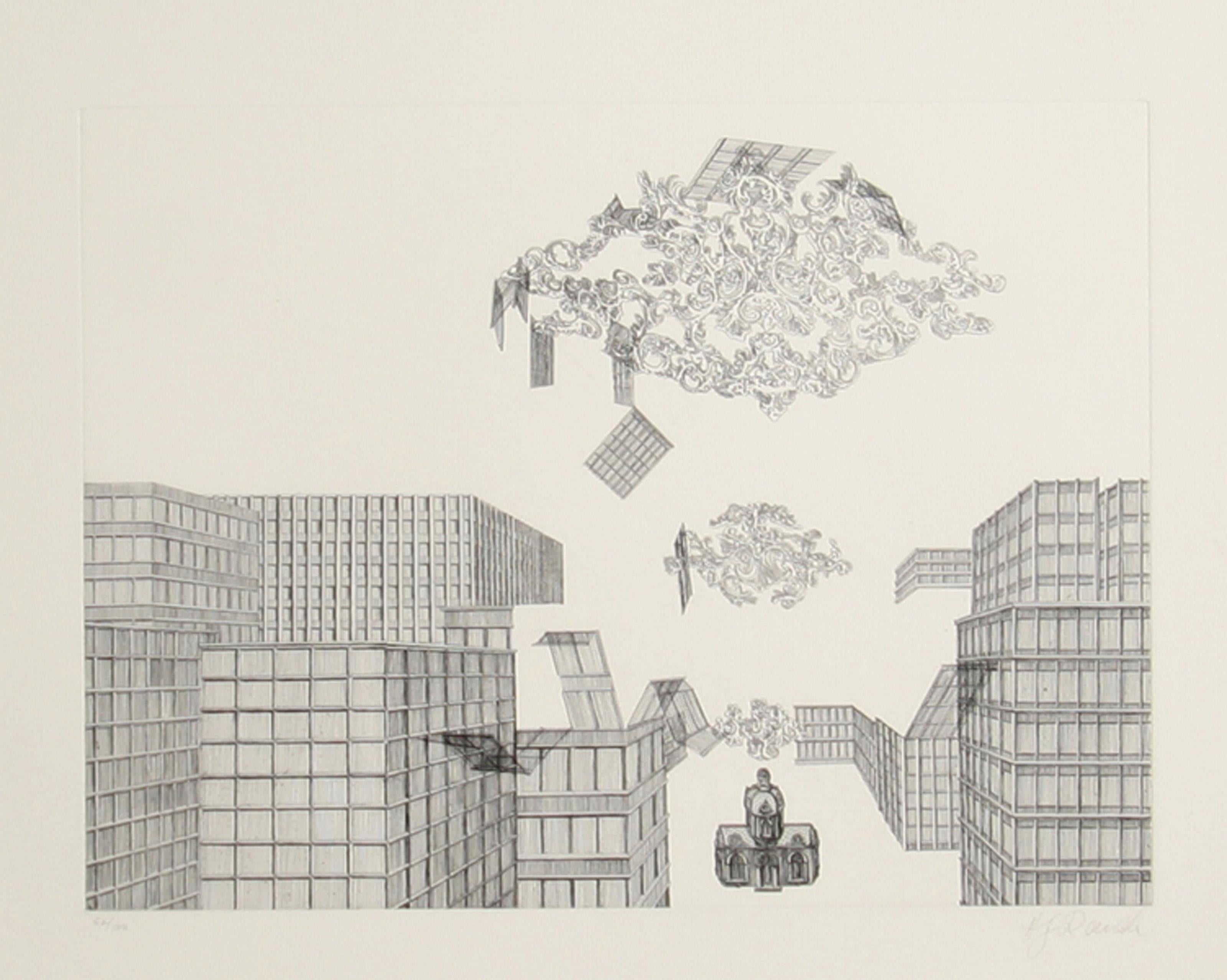 Untitled (25), Surrealist Aquatint Etching by Hans-Georg Rauch