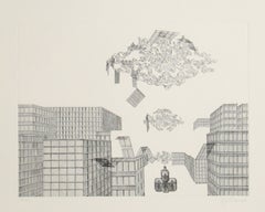 Senza titolo (25), acquaforte surrealista di Hans Georg RAUCH