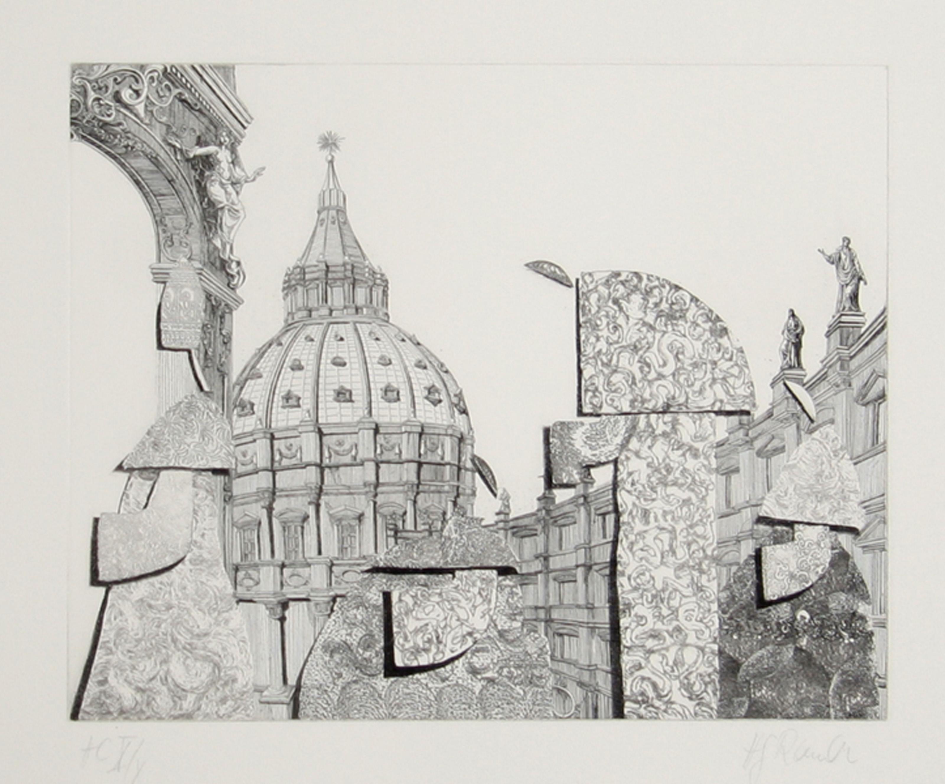 Untitled (31), Surrealist Aquatint Etching by Hans-Georg Rauch