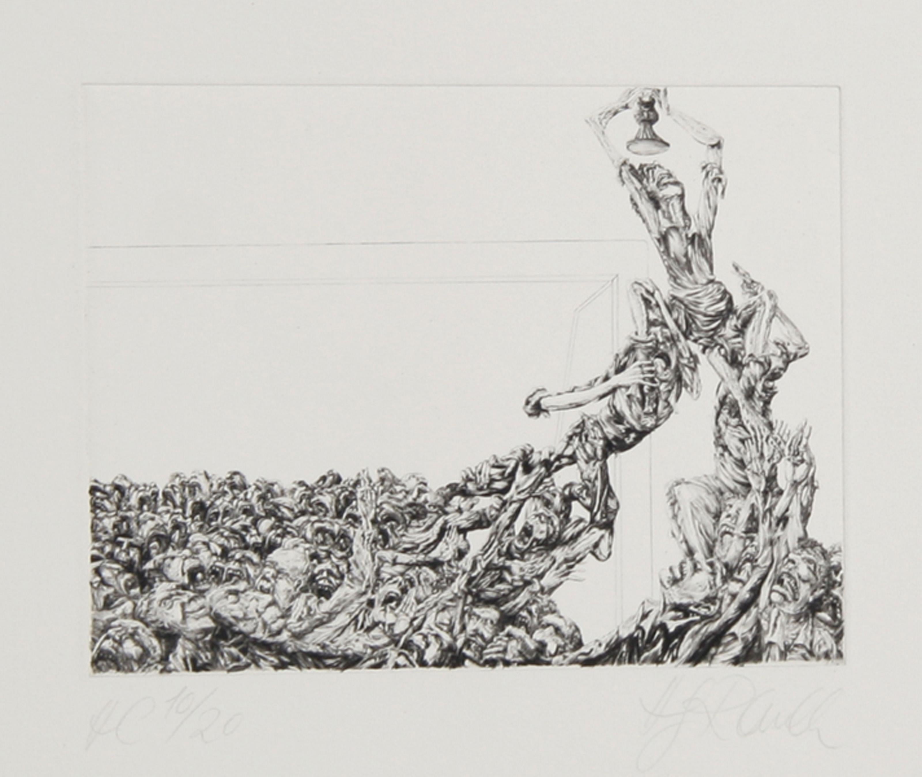 Untitled 66, Surrealist Aquatint Etching by Hans-Georg Rauch