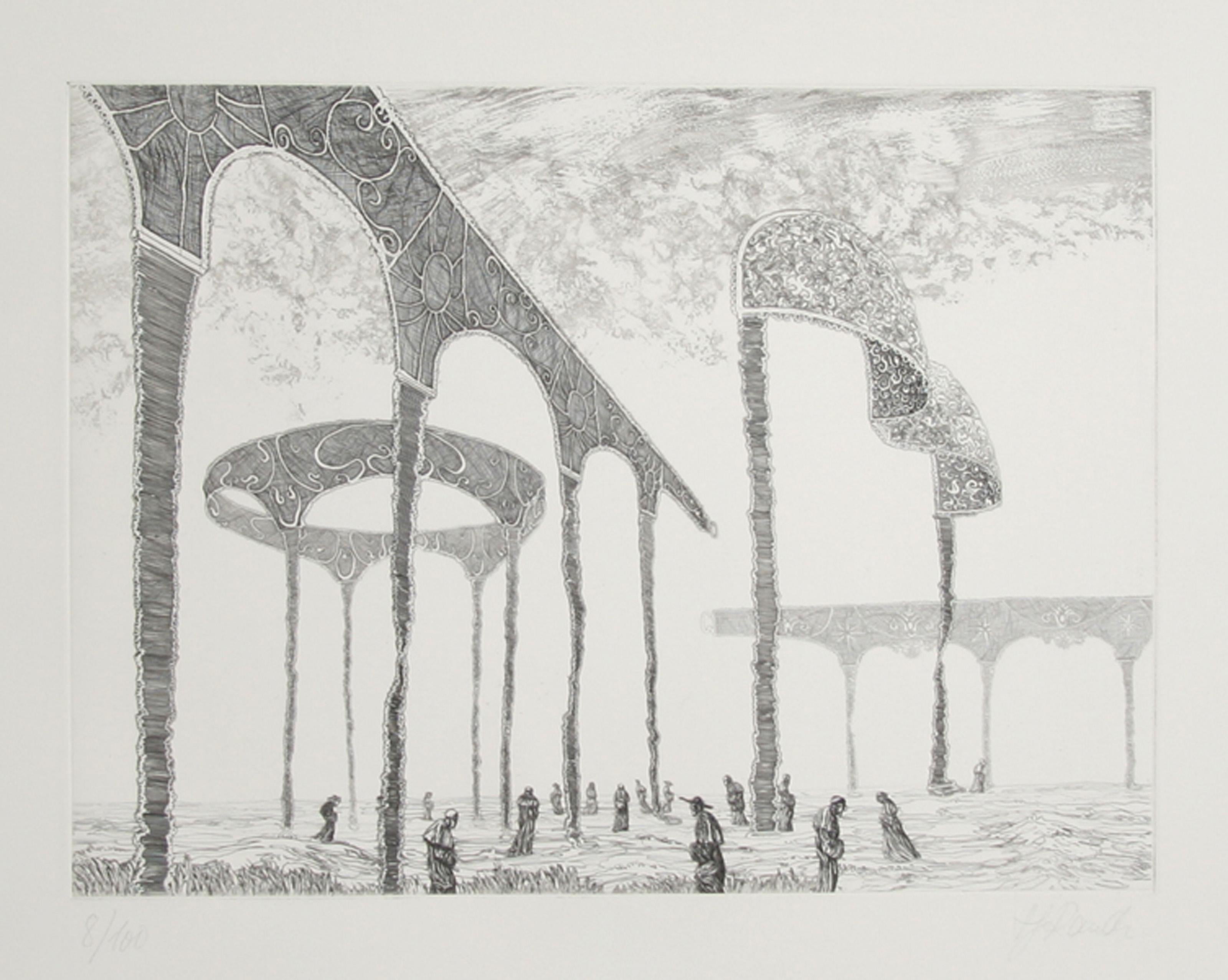 Untitled 69, Surrealist Aquatint Etching by Hans-Georg Rauch