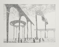 Senza titolo 69, acquatinta surrealista di Hans Georg RAUCH