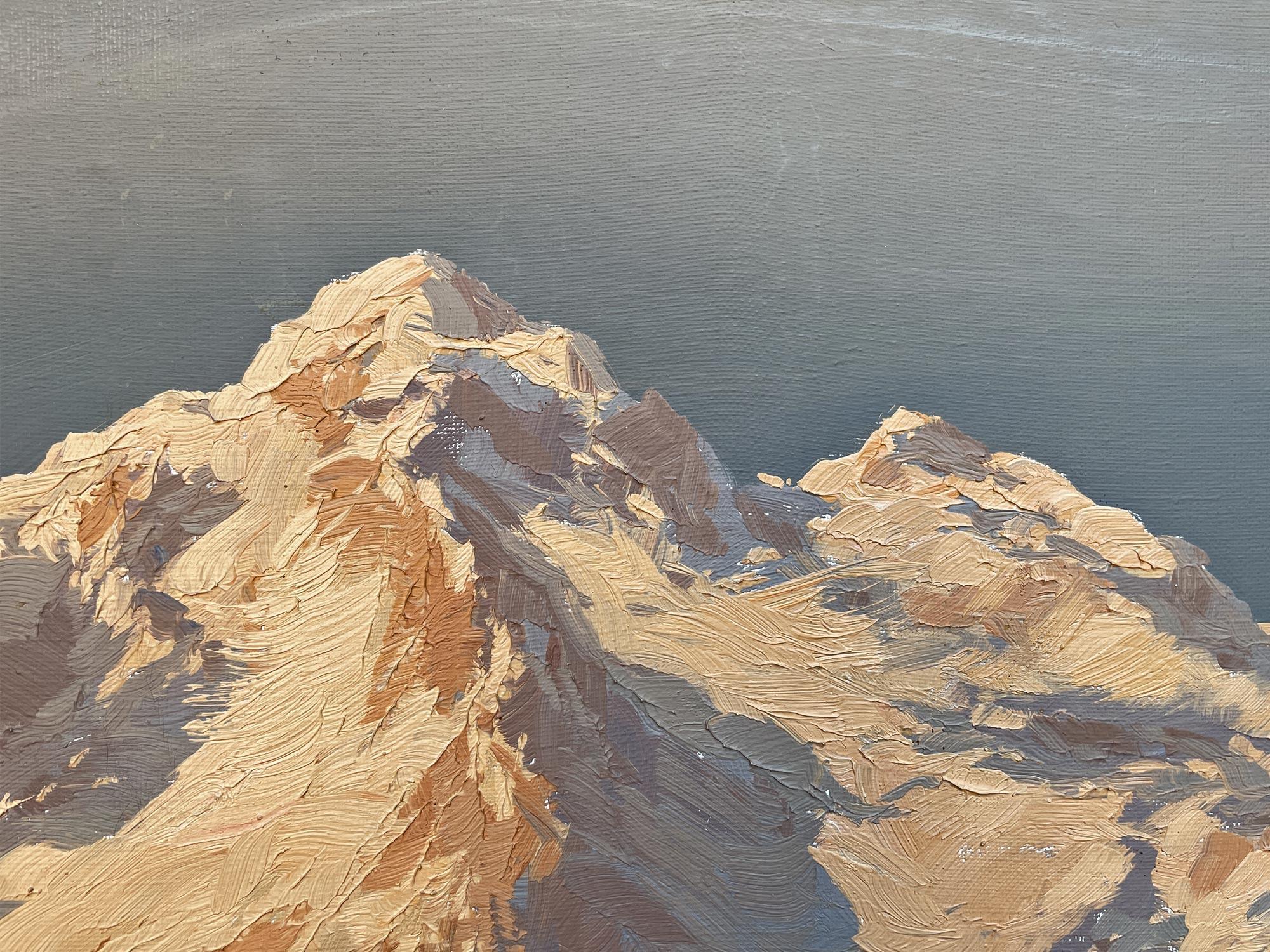Hans Grabner, Snowy Landscape at Twilight Oil on Canvas 5