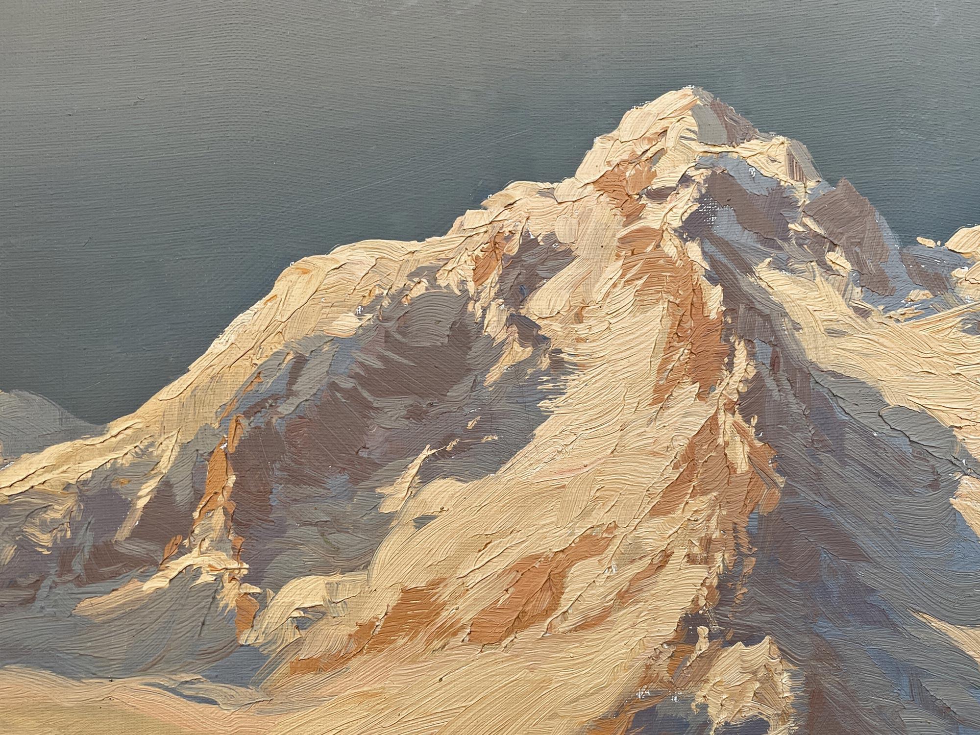 Hans Grabner, Snowy Landscape at Twilight Oil on Canvas 7