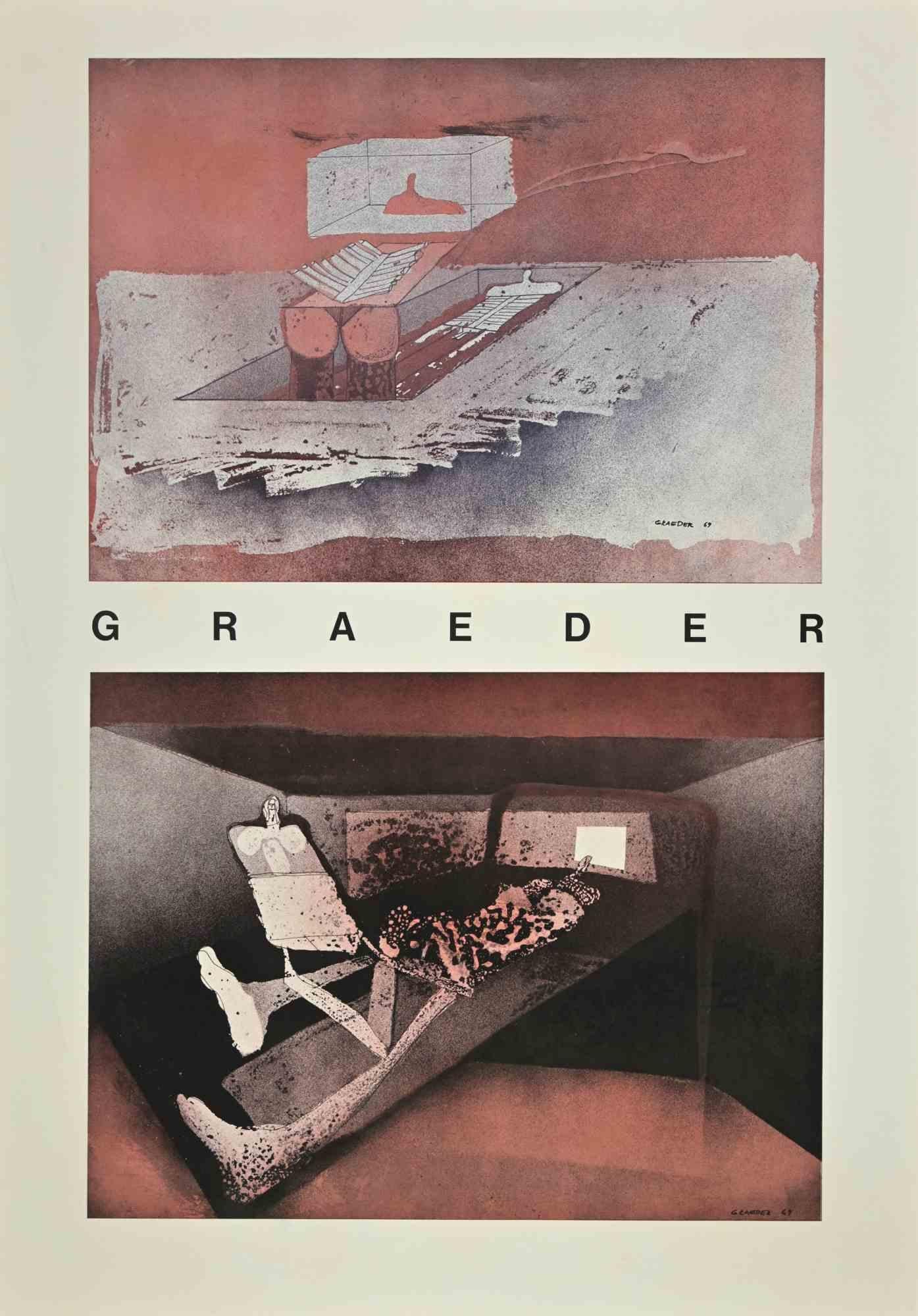 Untitled è un poster vintage realizzato da Hans Graeder (Mannheim, 1919 - Mannheim, 1998) nel 1969.

Stampa offset.

Condizioni perfette.



Hans Graeder (Mannheim, 1919 - Mannheim, 1998) è stato un pittore, grafico e scultore. Essendo un litografo