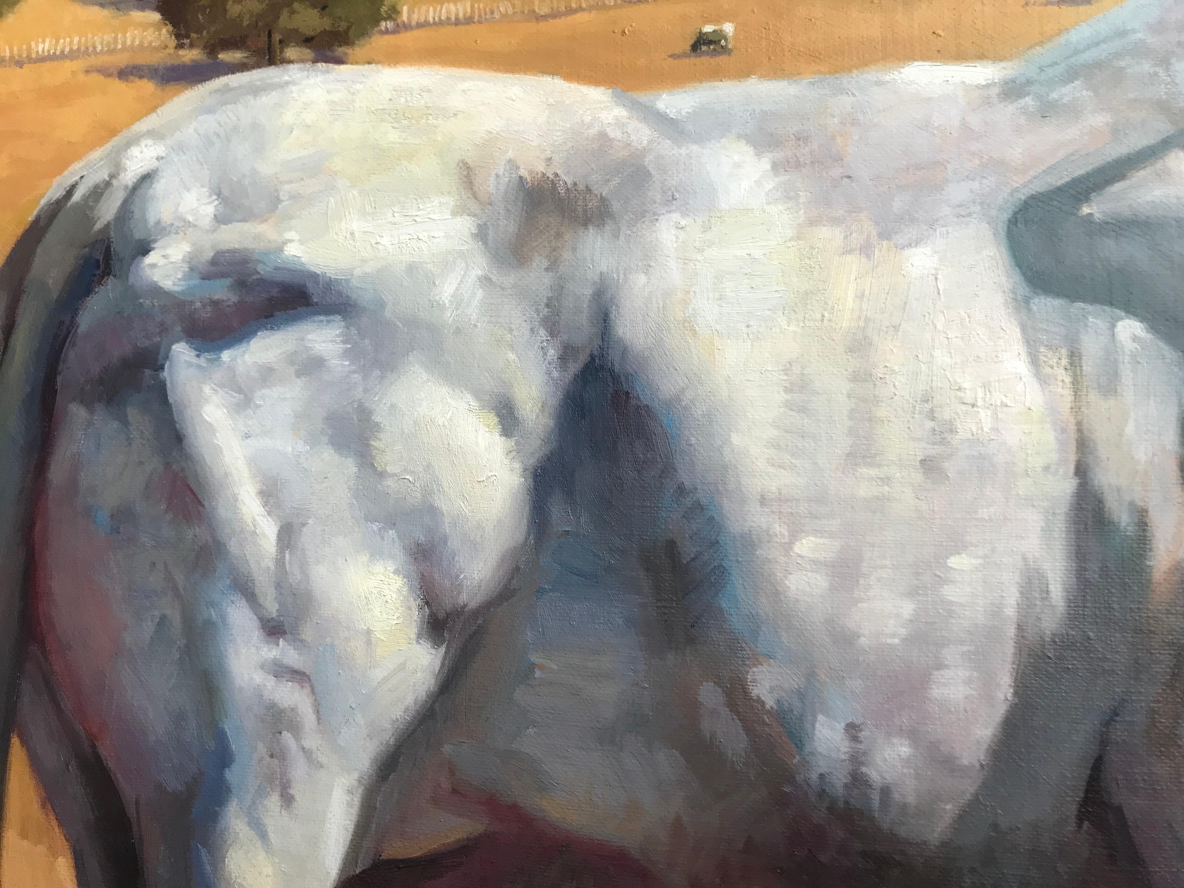 Öllandschaft einer kalifornischen Rindschale im realistischen Stil eines alten Meisters von Hans Guerin im Angebot 3