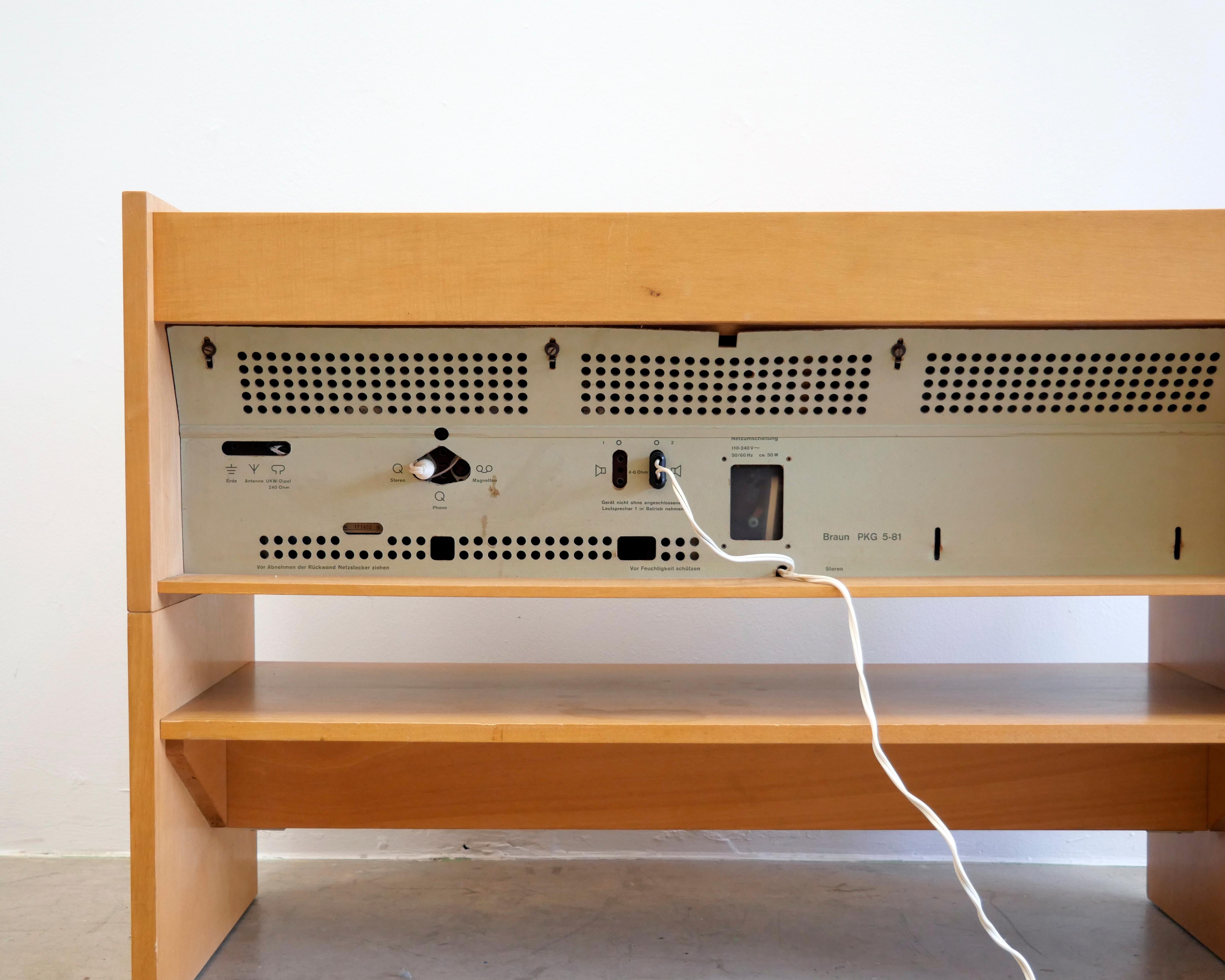 Hans Gugelot, Braun PKG 5-81 Radiogram record player for Dieter Rams audio SK4 5 9