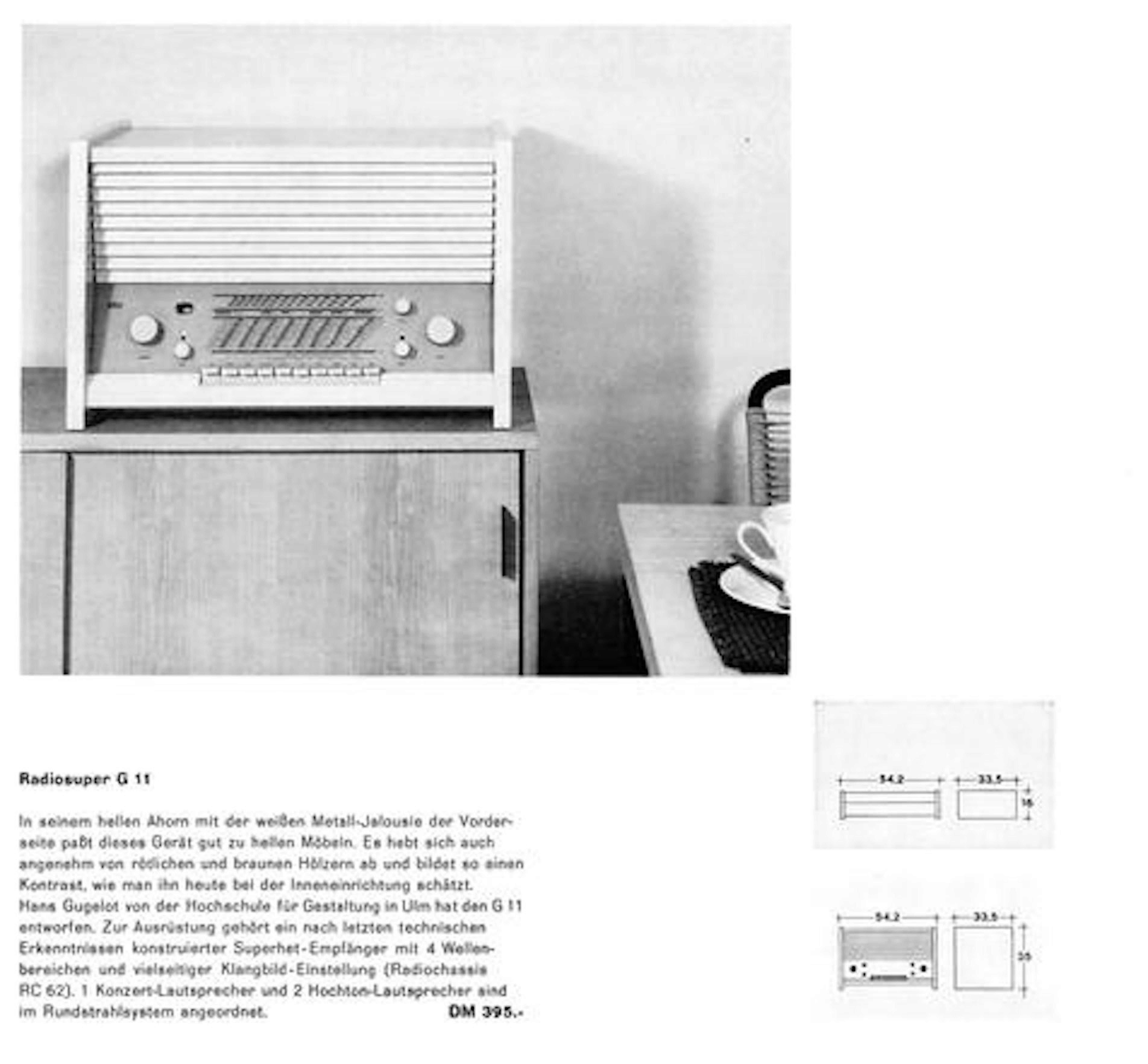 Hans Gugelot entwarf das Radio für Braun, 1955 im Angebot 10