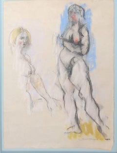 Nude; Burkhardt Hans Gustav (Swiss 1904-1994); mixed media