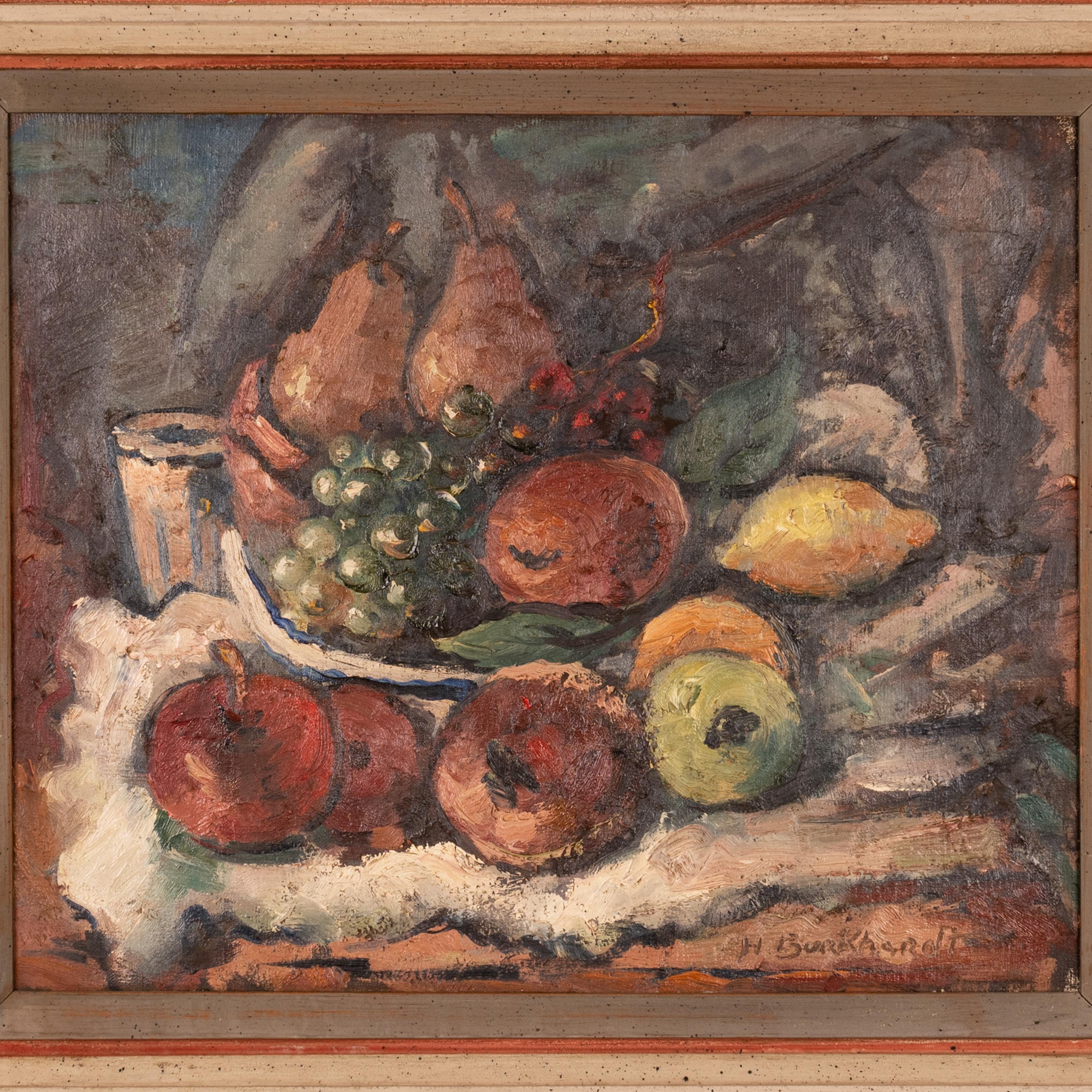 Espressionista astratto americano California Pittura su tela ad olio Natura morta 1937 - Painting Espressionismo astratto di Hans Gustav Burkhardt