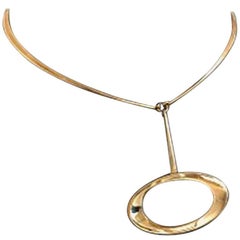 Hans Hansen 14 Karat Gold Pendant No 103 in 14 Karat Chain ‘Not by Hans Hansen’