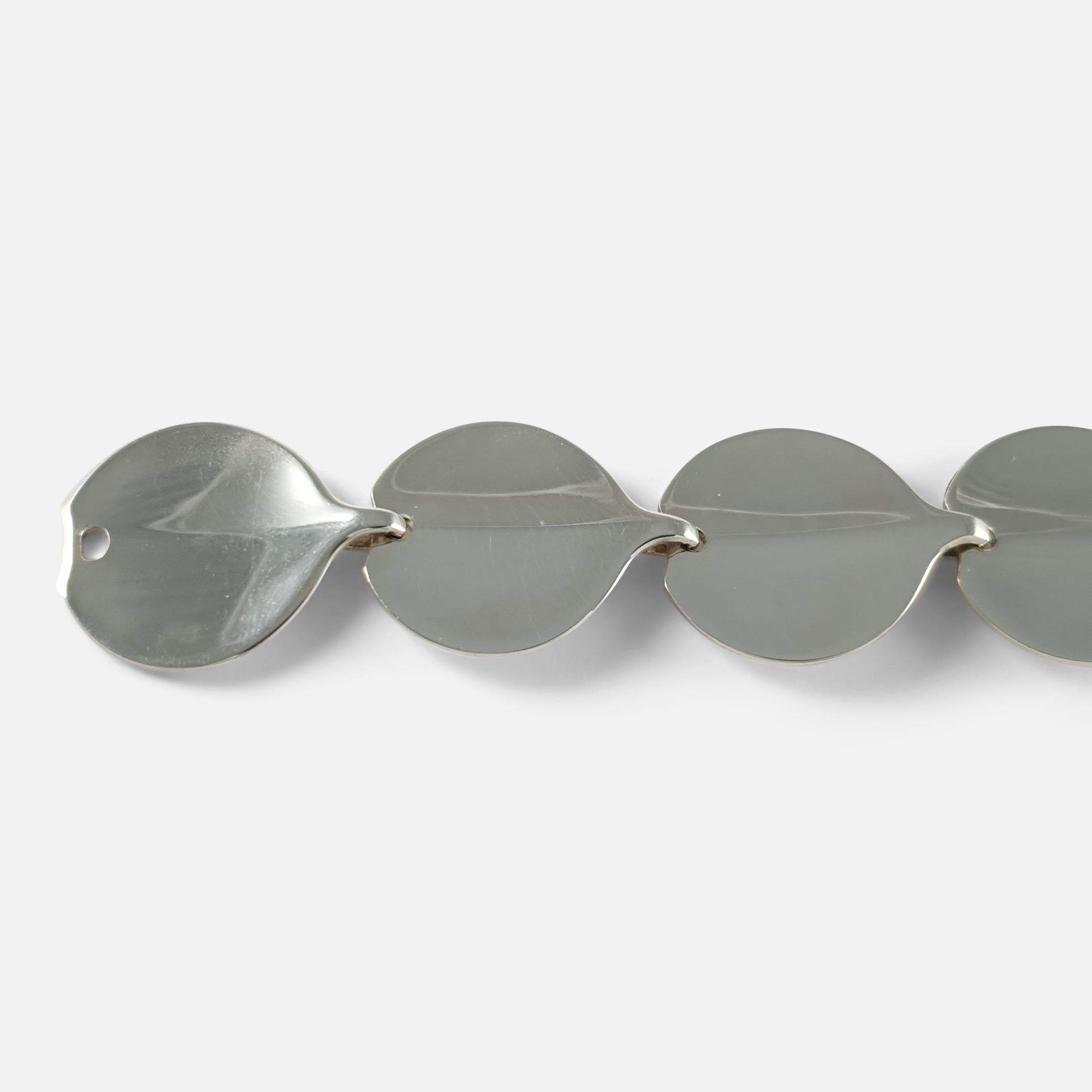 Women's Hans Hansen #245 Danish Sterling Silver Modernist Bracelet, circa 1960s For Sale