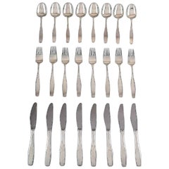 Hans Hansen "Charlotte" Silver Cutlery in Sterling Silver, Service for Eight P.
