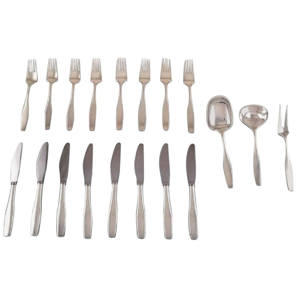 Hans Hansen "Charlotte" Silver Cutlery in Sterling Silver, Service for Eight P.