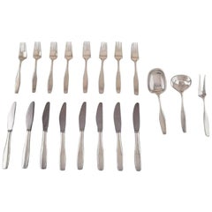 Hans Hansen "Charlotte" Silver Cutlery in Sterling Silver, Service for Eight P.