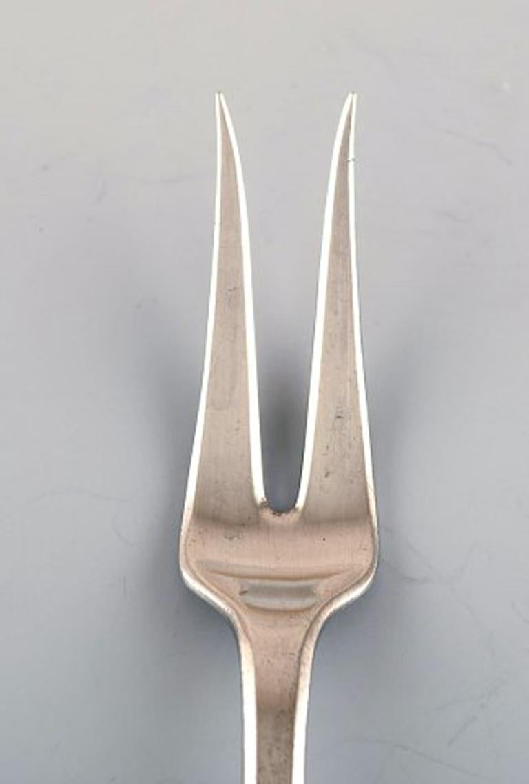 Scandinavian Modern Hans Hansen Cutlery Susanne Meat Fork in Sterling Silver