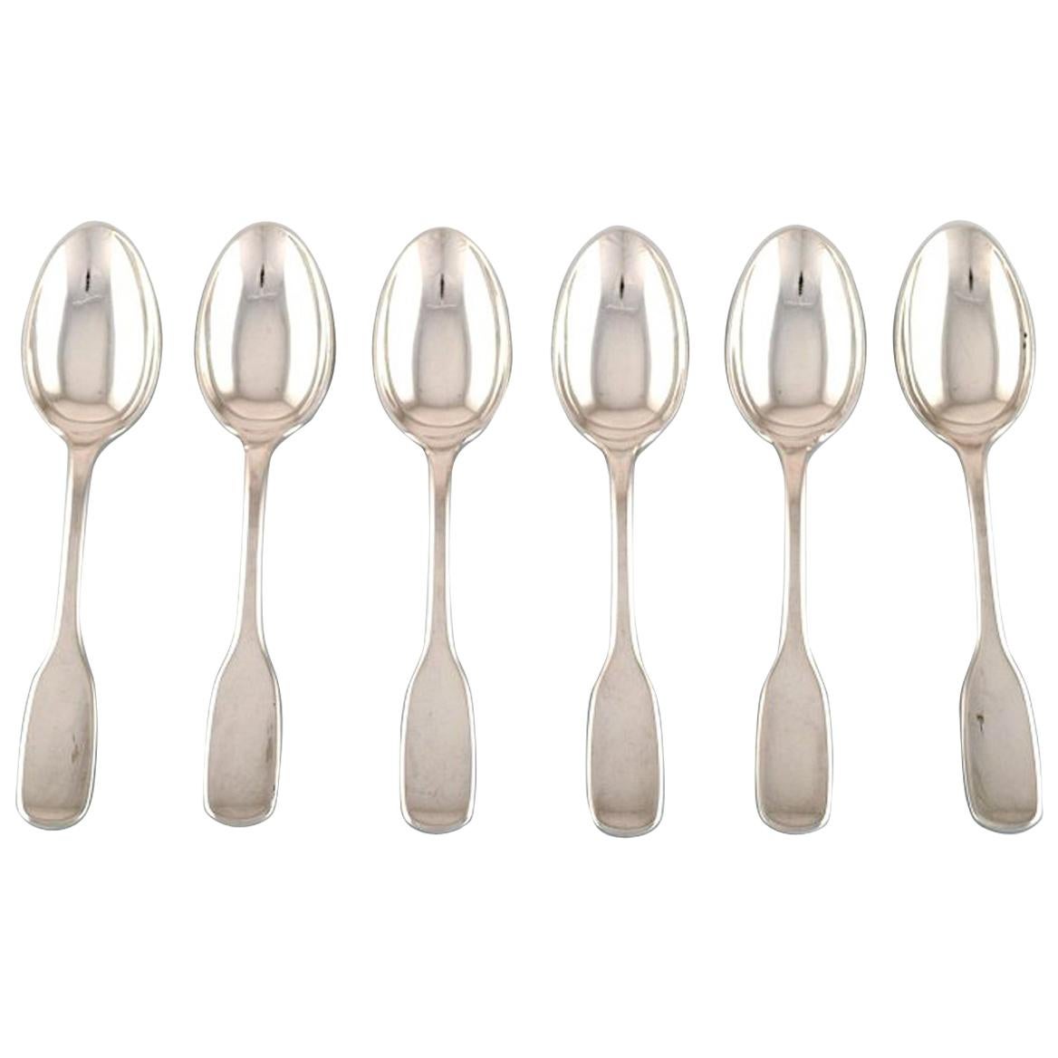 Hans Hansen Cutlery Susanne, Set of Six Dessert Spoons in Sterling Silver
