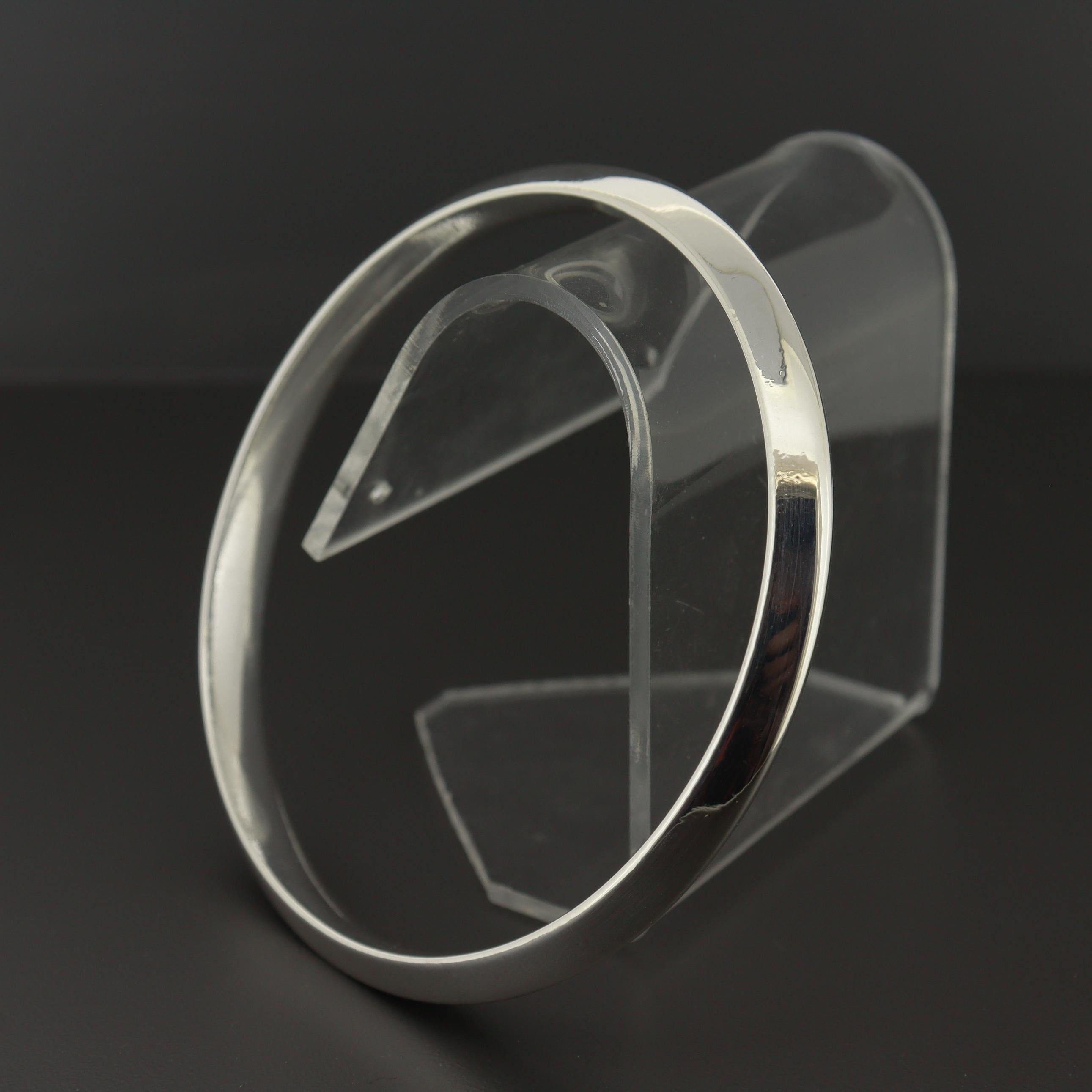 Hans Hansen Bracciale moderno danese in argento smussato con braccialetto In condizioni buone in vendita a Philadelphia, PA