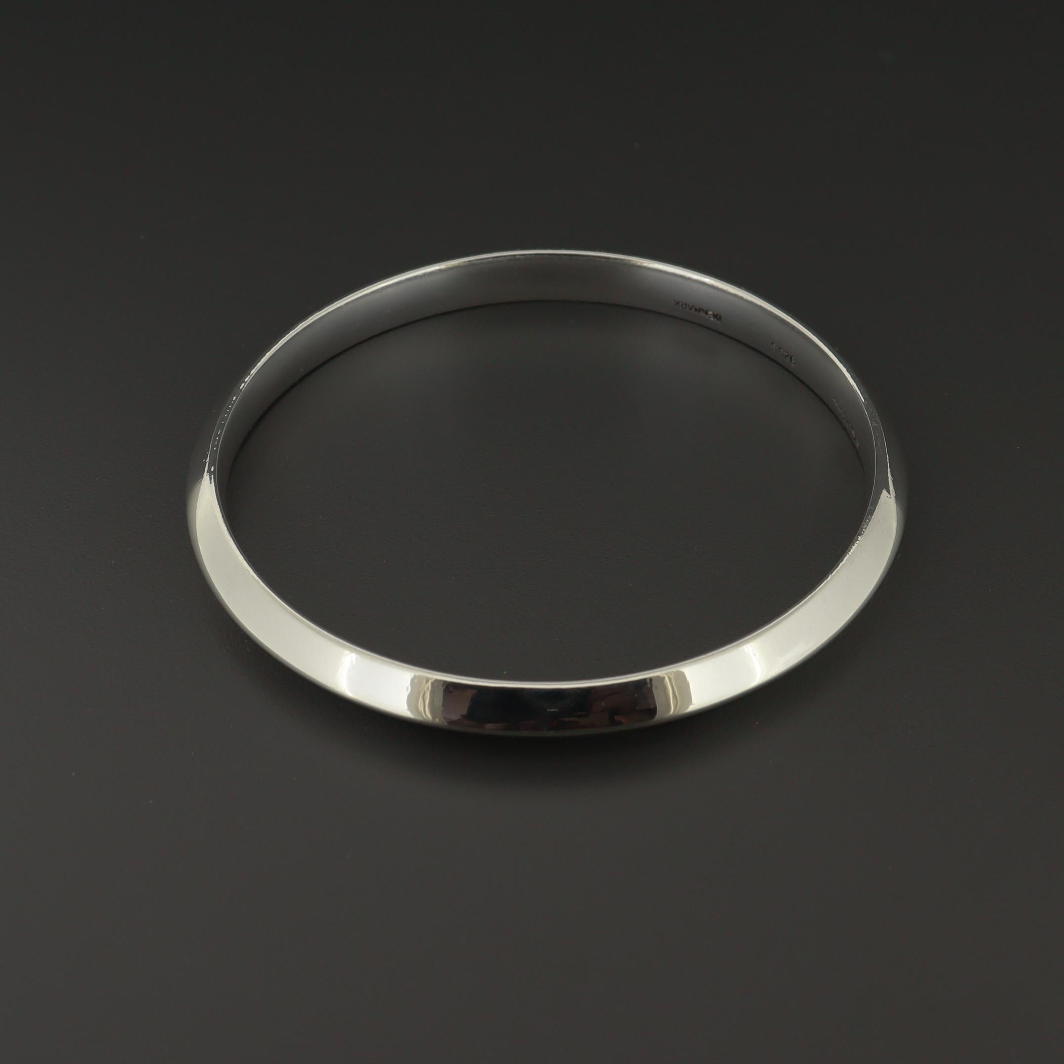 da uomo o donna Hans Hansen Bracciale moderno danese in argento smussato con braccialetto in vendita