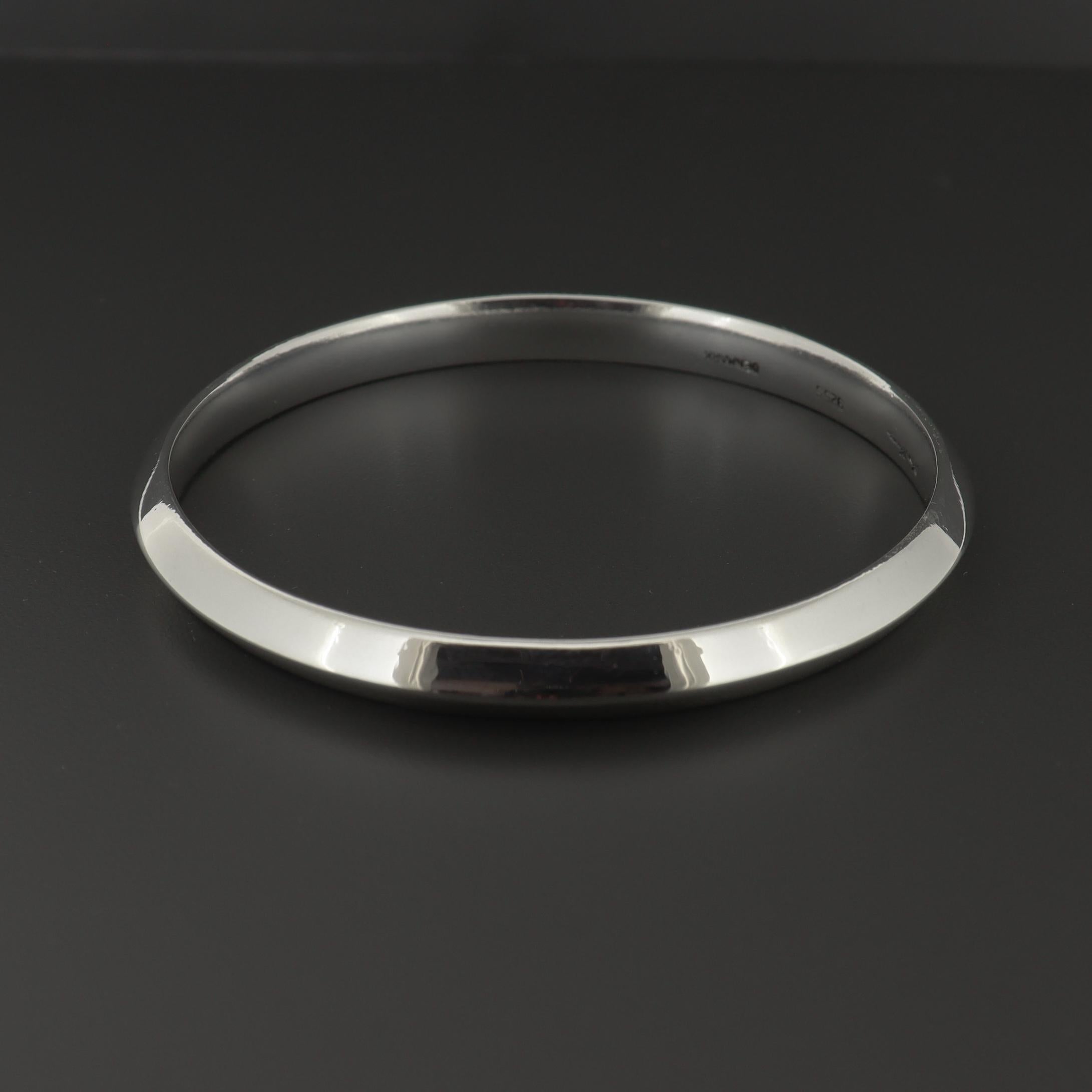 Hans Hansen Bracciale moderno danese in argento smussato con braccialetto in vendita 1