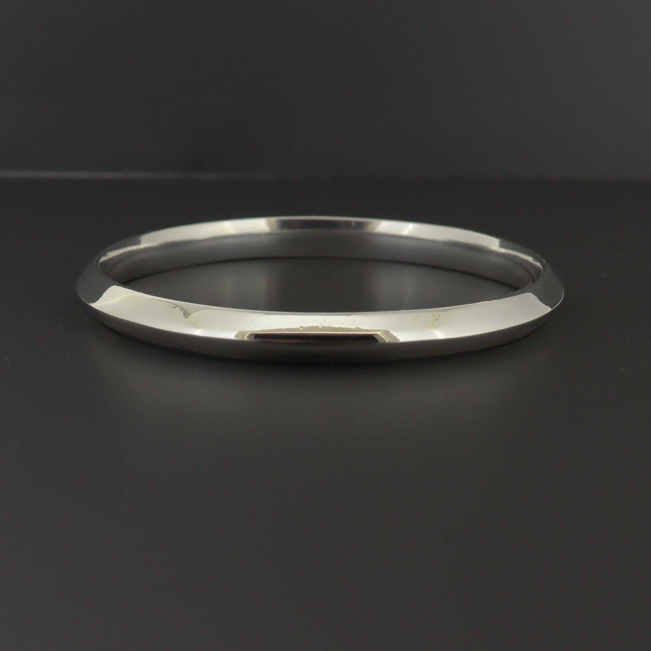 Hans Hansen Bracciale moderno danese in argento smussato con braccialetto in vendita 2
