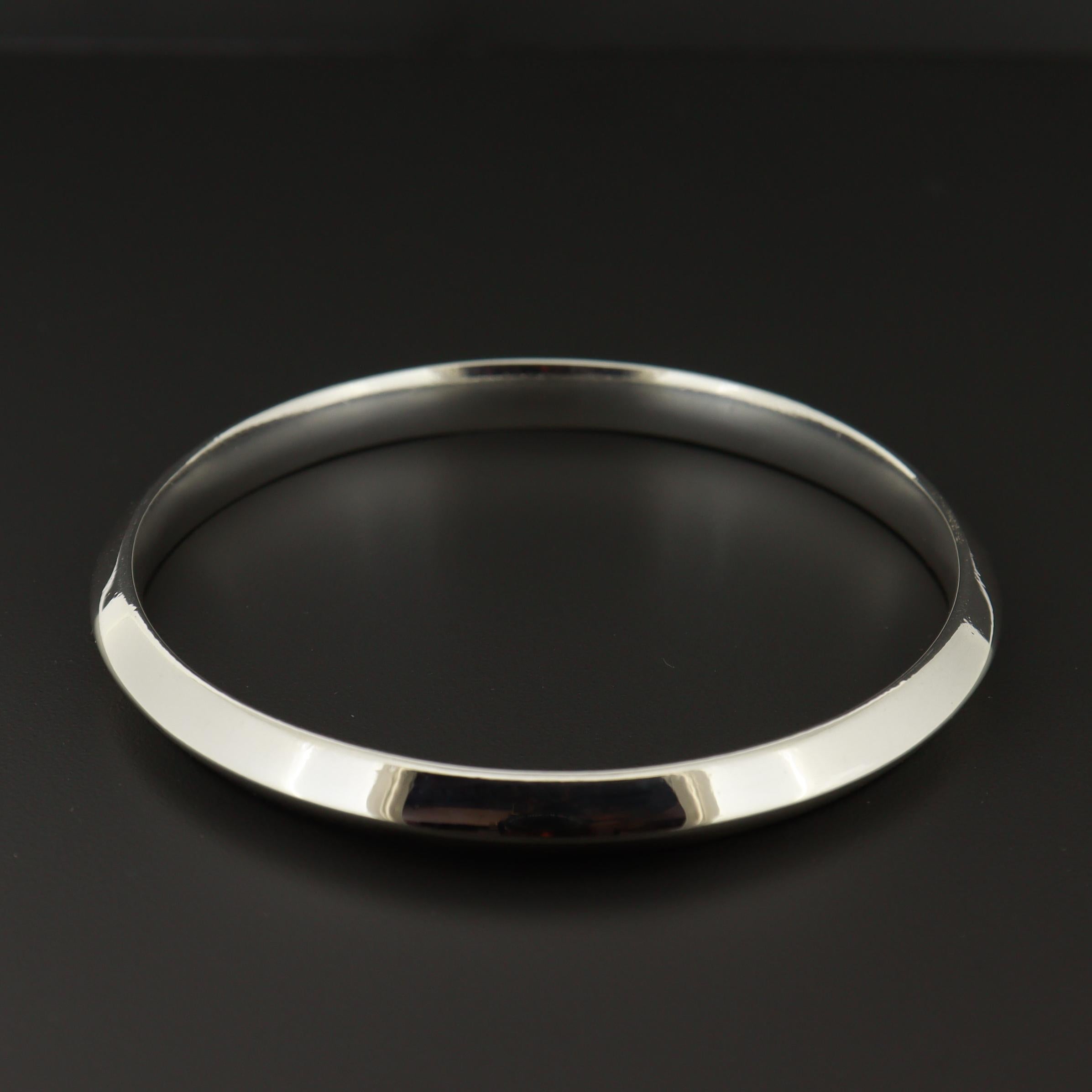 Hans Hansen Bracciale moderno danese in argento smussato con braccialetto in vendita 3
