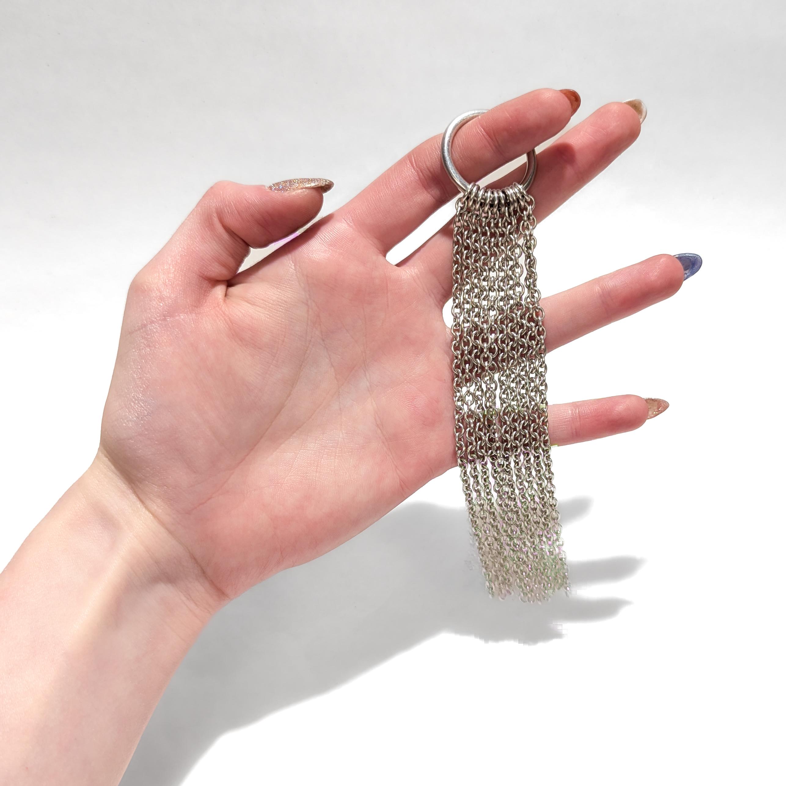 Hans Hansen Danish Modernist Sterling Silver Mesh Necklace Pendant For Sale 5