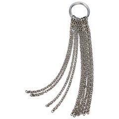 Hans Hansen Danish Modernist Sterling Silver Mesh Necklace Pendant