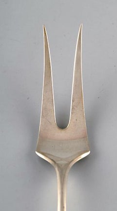 Hans Hansen, Denmark, "Charlotte" Silver Cutlery in Sterling Silver, Meat Fork