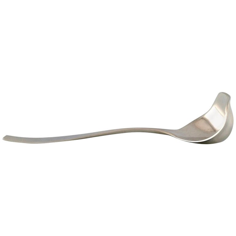 Hans Hansen, Denmark, "Charlotte" Silver Cutlery in Sterling Silver, Sauce Spoon For Sale