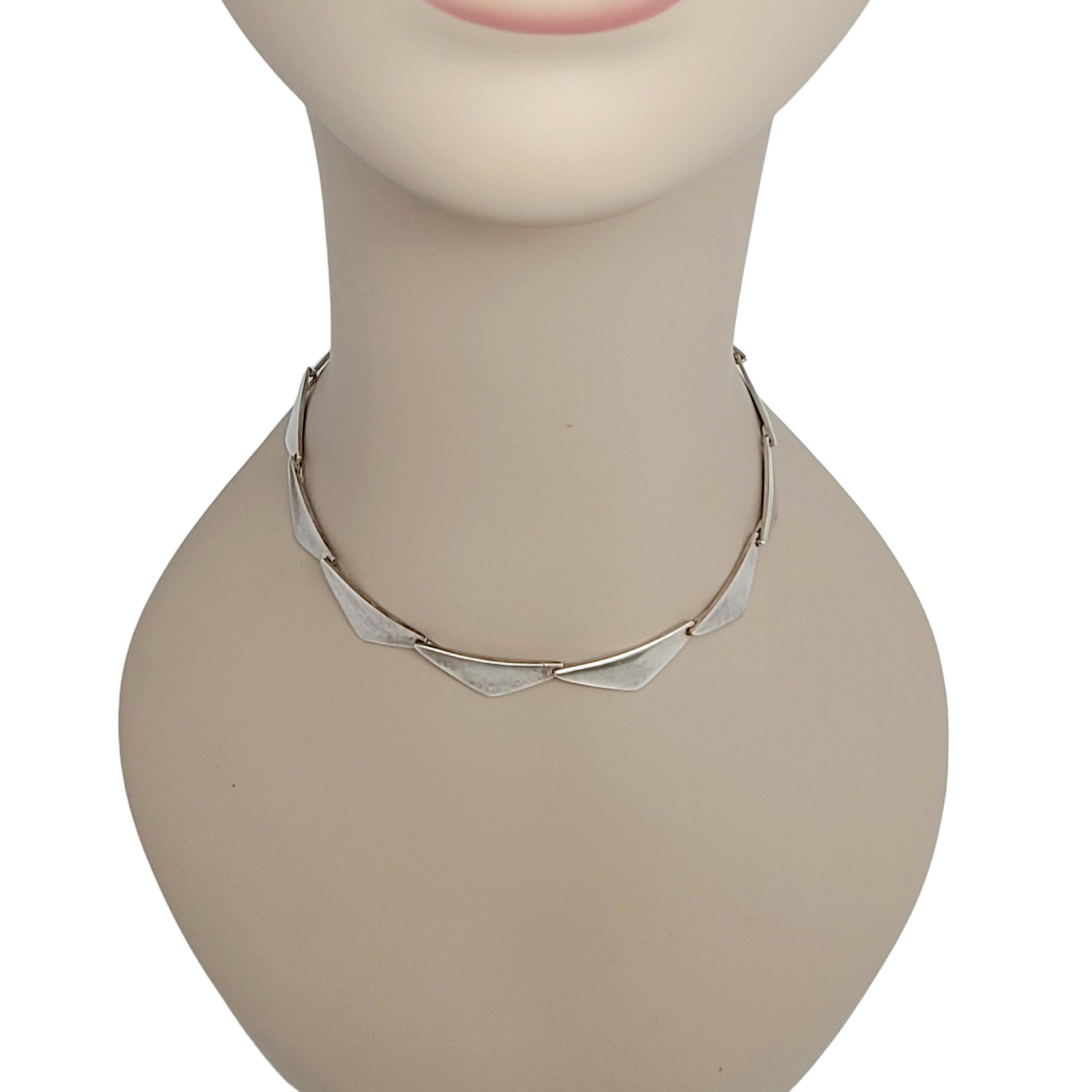 Hans Hansen Denmark Sterling Silver Peaks 315 Necklace In Good Condition In Washington Depot, CT