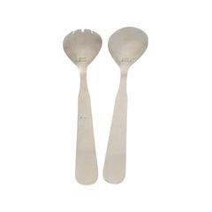 Hans Hansen Denmark Sterling Silver Salad Fork & Spoon Serving Set #23227